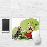 Tapis de Souris 320x250 mm,Dessin animé, Prince mettant une chaussure de verre sur sa petite amie Fantasy Fairytale Romance Illustra,Antidérapant Tapis de Bureau Étanche pour Ordinateur Clavier Gaming