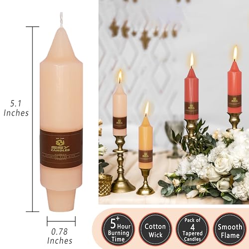 Bougies coniques courtes pour cadeaux festifs et décoration de table de mariage orange