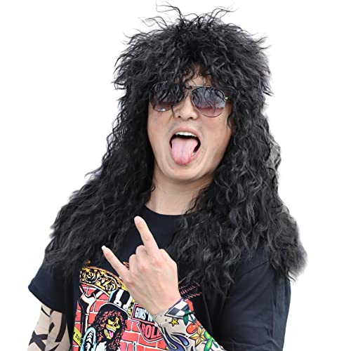 Colorground Long Curly 80S Men Fashion Smart Rocker Style Wig #TOP2