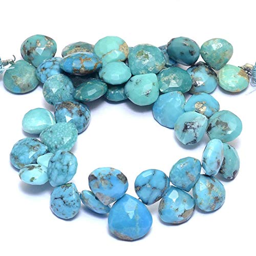 Perles Turquoise Arizona 9-10mm en briolettes coeur pour création bijoux