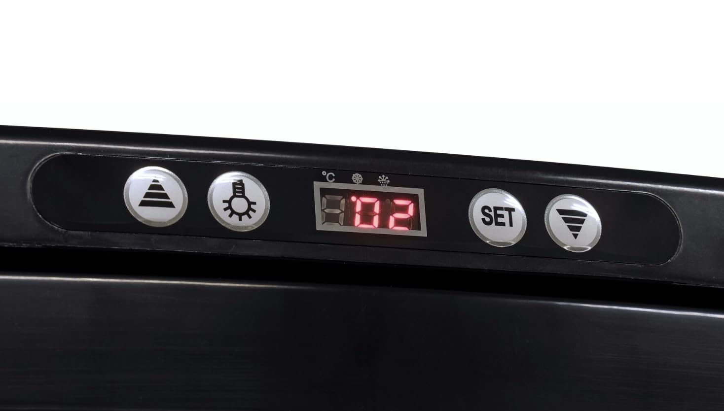 Vitrina Refriguerada Expositora, 215 L, Estantes Ajustables, Iluminación LED, Blanco y Negro medida 51,5 x 48,6 x 160,2 | Vitrina Horeca