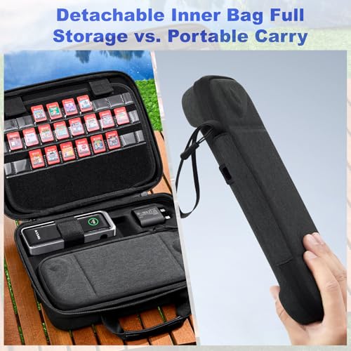Image of Ymirsfx Switch 2 Case - 2-in-1 Modular Travel Bag for Nintendo Switch 2 with Dedicated Slot for Anker 737 Power Bank, Includes 25cm PD Charging Cable, Waterproof Zipper & See-Through Game Storage