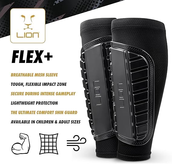 Soccer Sleeve Style Shin Guards/Pads - Flexible Comfort & Protection - Large Adults