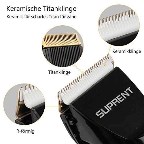 Haarschneidemaschine Profi Haarschneider Herren SUPRENT Präzisions-Haarschneider Testsieger für Männer, geräuscharmes Haarschneideset für den professionellen Gebrauch und für Kinder und Familien - 4