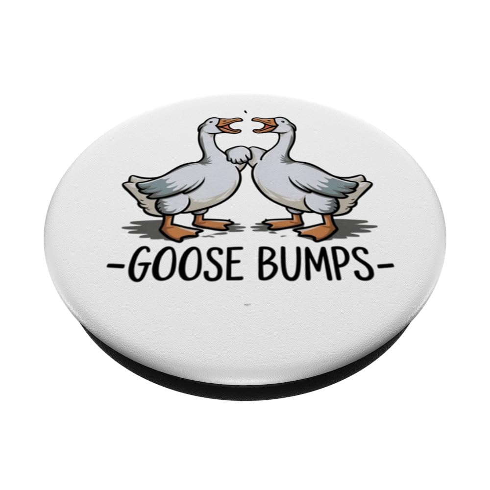Funny Goose Bumps Fist Bumps PopSockets Swappable PopGrip, Black - Image 2