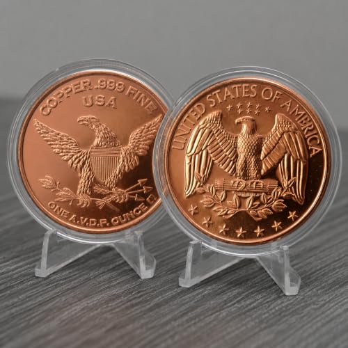 Image of US Quarter Design 1 oz Pure .999 Copper Round Bullion Coin in Capsule - COA by Heavenly Metals