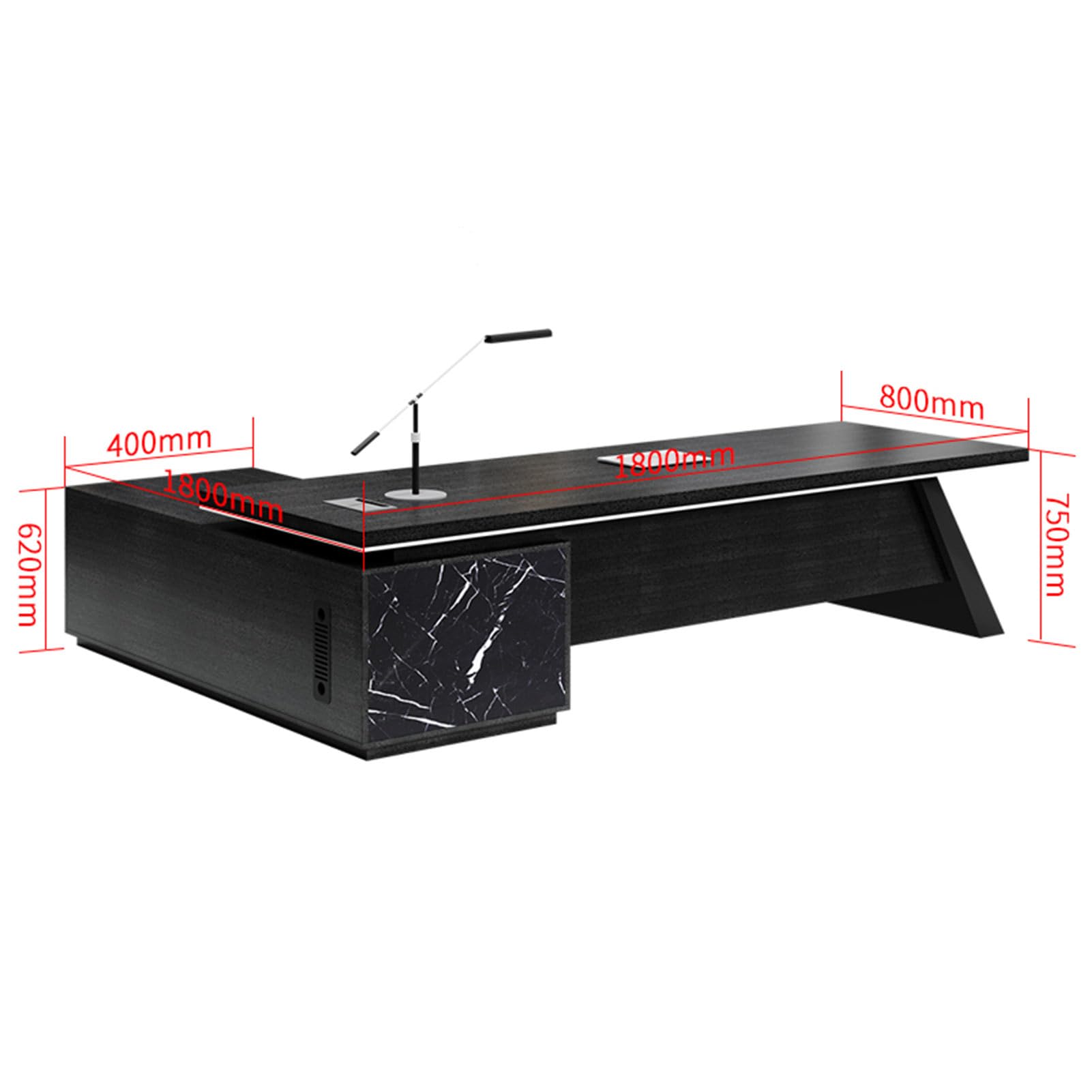 Amazon.com: HONGYISHI Black Executive Office Desk, L-Shaped