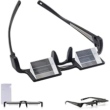 GERUI Lightweight Prism Glasses Bed Lazy Glasses Lightweight Mirror Glasses Horizontal Reading Glasses 90  Vision Prism Glasses for Lying Reading and Watching TV / Mobile Phone in Bed Black