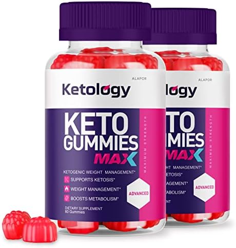(2 Pack) Ketology Keto Max ACV Gummies - New KetologyGummies Max Advanced Apple Cider Vinegar Gummys, Shark, Max Ketologie + Gummy s for 60 Days Supply