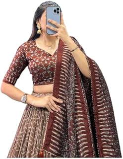 sarathybiz Women's Tussar Silk With Ikkat Printed And Foil Printed Lehenga choli Set-picture-20