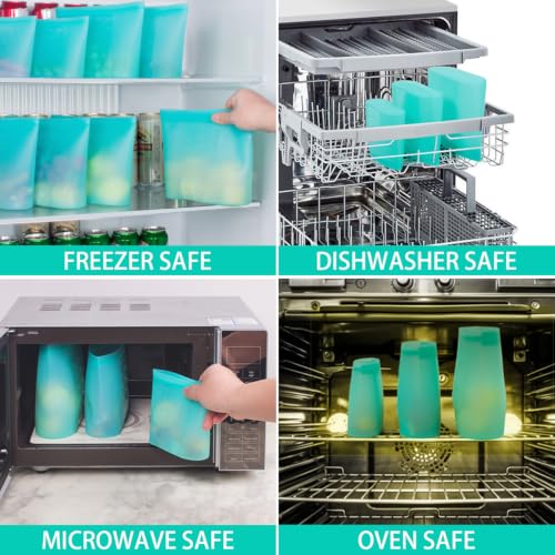 12 Pack Reusable Silicone Bags
