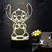 ASEAZ Cute Cartoon Stitch 3D Visual Night Light 16 Colors Remote Control Touch Sensor USB Base Charge AA Battery Powered Baby Room Bedroom Table Light Kids Christmas Gift Deco1