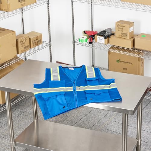 Image of Restaurantware Reflective Safety Vest 20 Count 29.213 x 30.315 Inches High Visibility Multi-Pocket Zipper Front Safety Vest