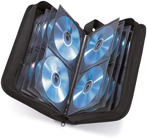 Hama CD Wallet for 104 Discs, CD/DVD/Blu-ray (folder for storage, space-saving for the office, car and at home), Black
