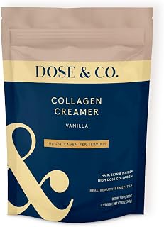 Vanilla Collagen Creamer Powder, 12 Oz | Hydrolyzed Bovine Collagen Type I & III with 11g Protein per Serving | Supports Hair, Skin & Nails | High Bioavailability, Non-GMO, Gluten Free