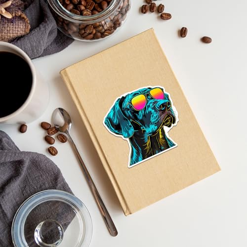 Image of Great Dane Dog Sticker 8 Pcs (Large Size) Vinyl Stickers Laptop Waterproof Decal for Car Bumper Water Bottle Window Funny Party Birthday Decorations - Size 4 Inches