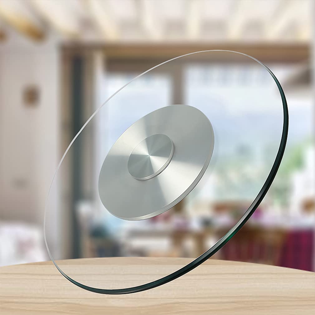 Plateau de service rotatif en verre trempé solide et silencieux