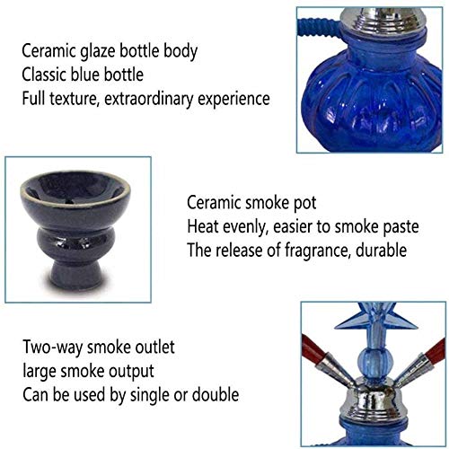 LSZ Shisha-Set HukAh Set for 1-2 Personen, Glasflasche Keramik-Hukahnschüssel-arabische Huka mit einem 1/2 Schlauch, for… – Bild 3