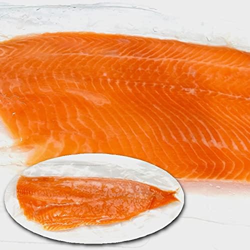 （12:30時点） サーモン トラウト フィーレ(半身) 1枚 約800g・トリムE【皮なし・骨取り】刺身用、脂あります。マリネ・サラダ・お刺身・お寿司などで【冷凍便】