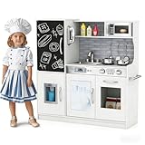 Accessoires de cuisine complets - Pour plus de plaisir, de nombreux accessoires de cuisine sont inclus, dont 3 ustensiles de cuisine, 1 casserole, 1 poêle, 1 tasse et 4 glaçons. De plus, des étagères et des armoires intégrées sont conçues pour offrir un espace de rangement suffisant pour la vaisselle de cuisine.