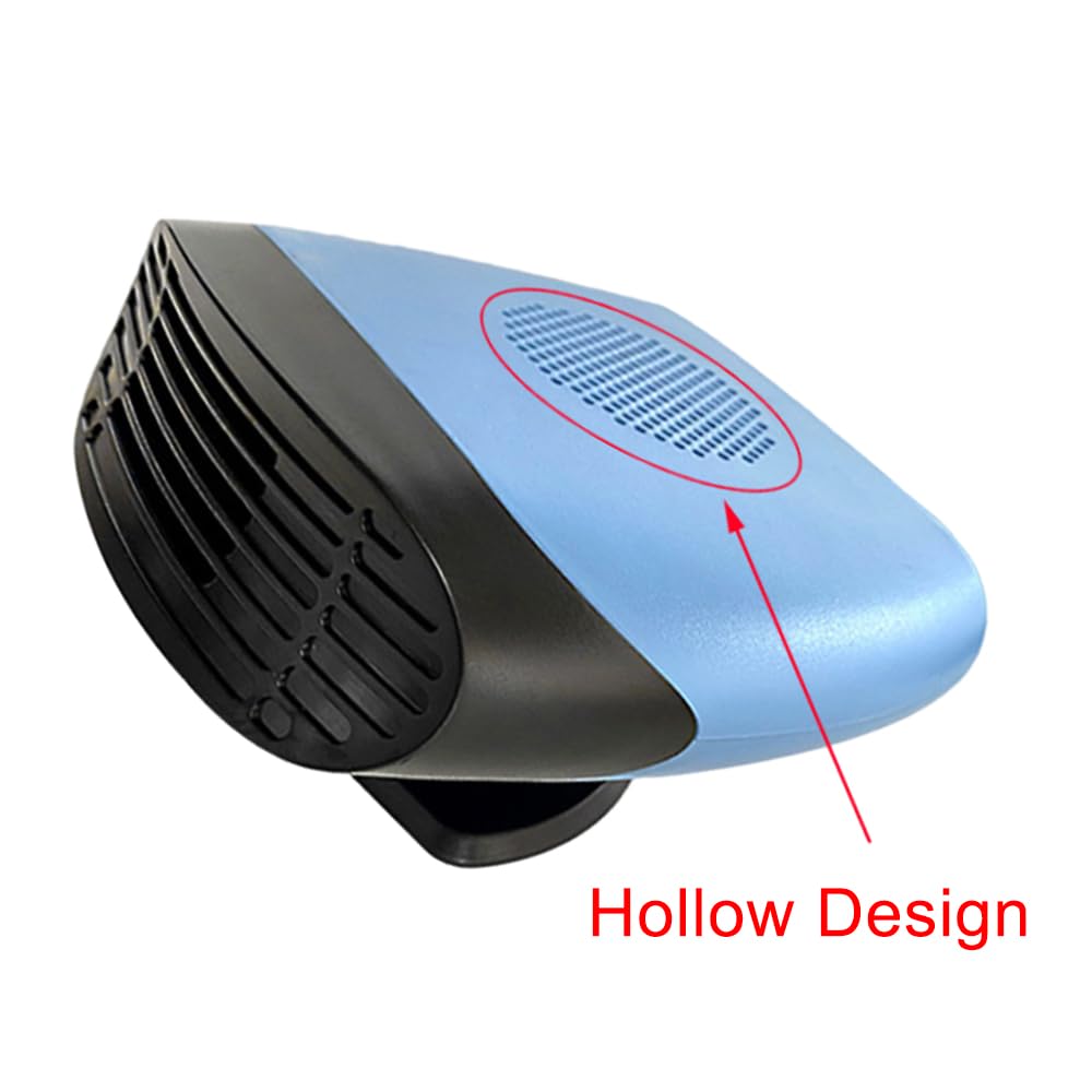 Riloer 12V 150W Ventilateur Refroidisseur de Chauffage de Voiture, Emister et Dégivreur de Fenêtre de Voiture - Ventilateur de Voiture Portable 360° Rotatif Vent Frais et Chaud