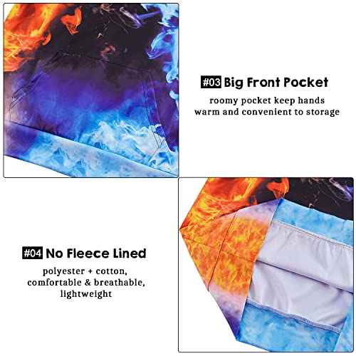 Big Boys Girls Funny Flaming Dragon Hooded Sweatshirts For Teens Red Black Blue Smoke Graphics Pullover With Front Pocket 12T 13T 14T 15T 16T Youth Autumn Long Sleeve Crewneck Hoodie Sweater #TOP3