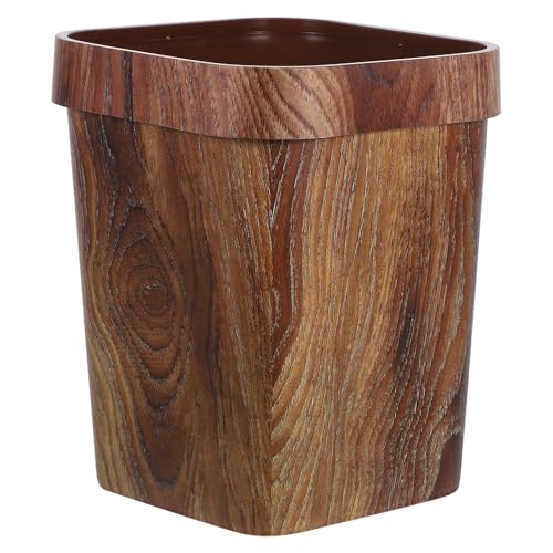 Caneca de basura cuadrada 10 litros con diseño de madera