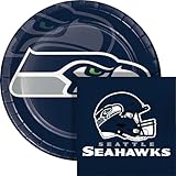 Trendware Seattle Seahawks Paper Plate and Napkin Party Kit, Serves 16
