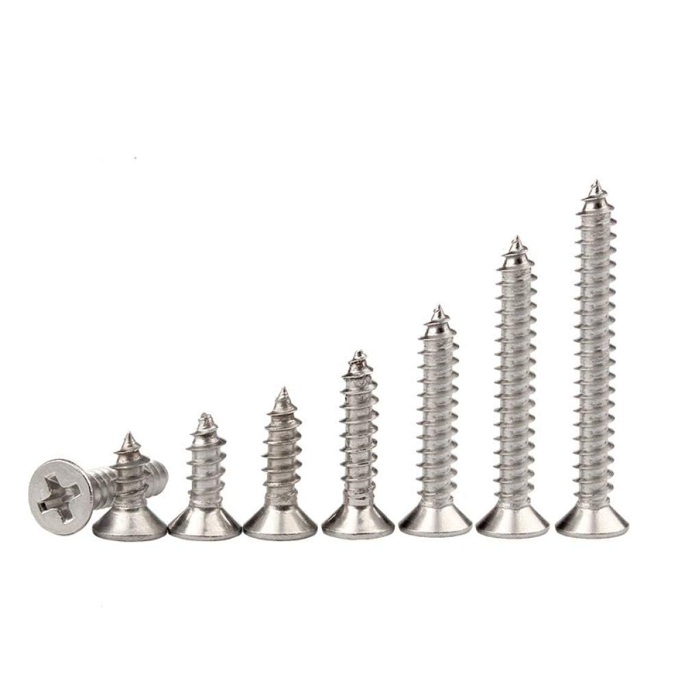 Tornillo Phillips, 304 Stainless Steel Cross countersunk Head Tapping Screws, Cross Flat Head Tapping Screws, National Standard M1M1.2M1.4-M1*5 * 100pcs(M1.5 * 5 * 100)