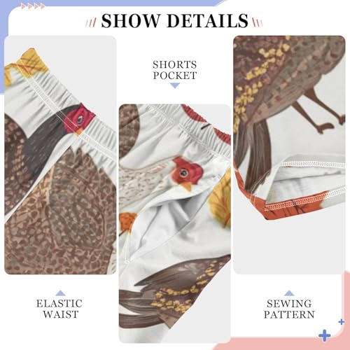 ZZXXB Cute Turkey Print Boys Long Pants Soft Trousers Elastic Waist Kids Lounge Bottoms with Pockets S-XL4