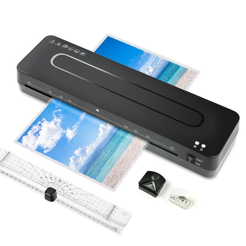 Laminator do zdjęć A3, papierowy laminator na gorąco i na zimno, laminator na gorąco i na zimno, maszyna do laminowania, 2-minutowe rozgrzewanie