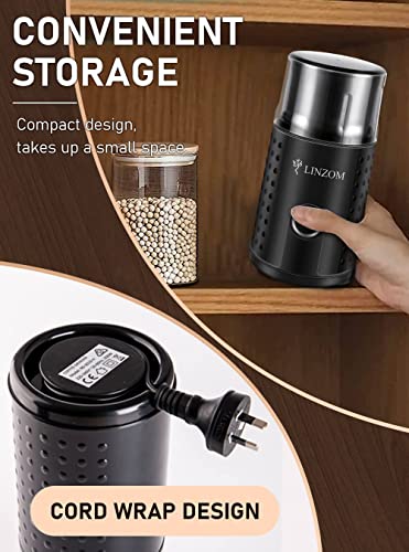 image for LINZOM Coffee Grinder Electric with Removable Cup, Grinder for Coffee 