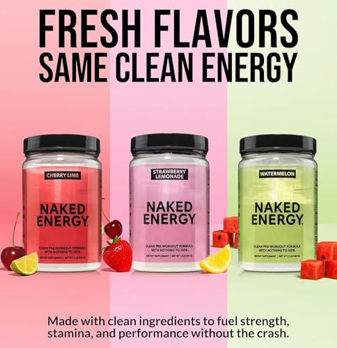 Image of NAKED Watermelon Energy - Clean Pre Workout Supplement for Men and Women, NSF Certified, Vegan Friendly, No Added Sweeteners, Colors Or Flavors - 30 Servings