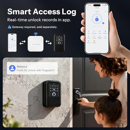 Boîte à clés étanche IP65 murale à ouverture biométrique et code de passe