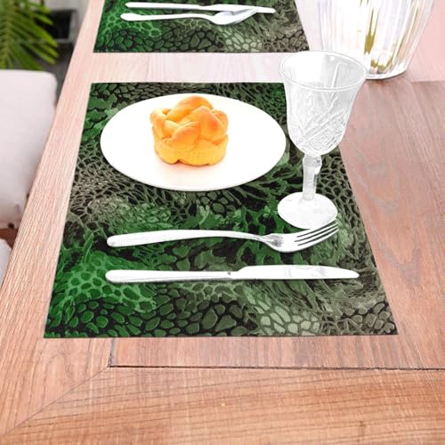 Sets de table en PVC serpent vert pour sublimer vos dîners - 6