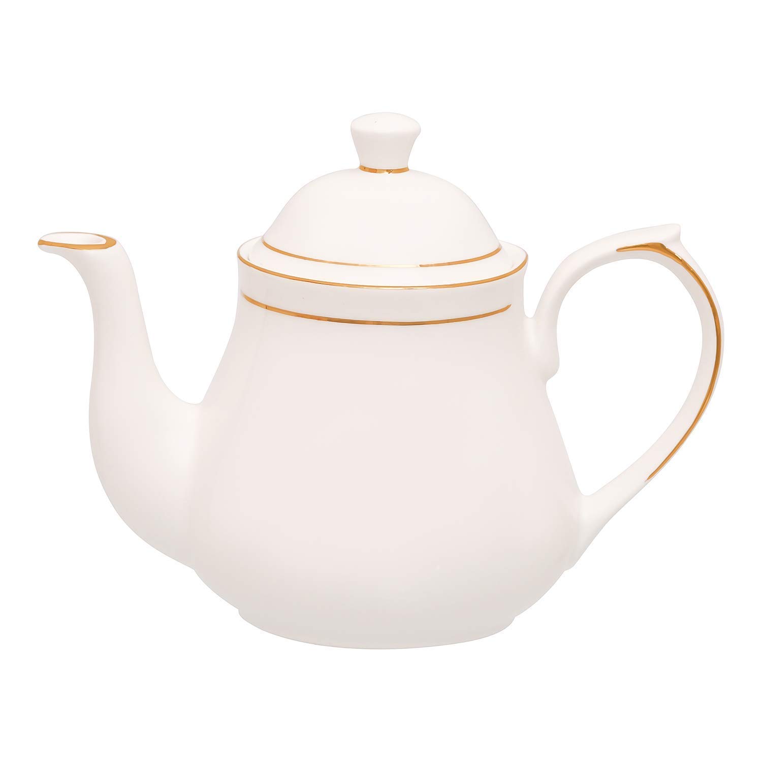 Femora Ceramic Gold Line Tea Pot & Kettle,Loose-Leaf, Herbal, Green Tea Maker – High Fired, Finely Glazed Ceramic, 1000 ML, Pack of 1