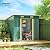 Outsunny 7' x 4' Outdoor Storage Shed, Galvanized Metal Utility Garden Tool House, Lockable Door for Backyard, Bike, Patio, Garage, Lawn, Dark Green