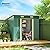 Outsunny 7' x 4' Outdoor Storage Shed, Galvanized Metal Utility Garden Tool House, Lockable Door for Backyard, Bike, Patio, Garage, Lawn, Dark Green