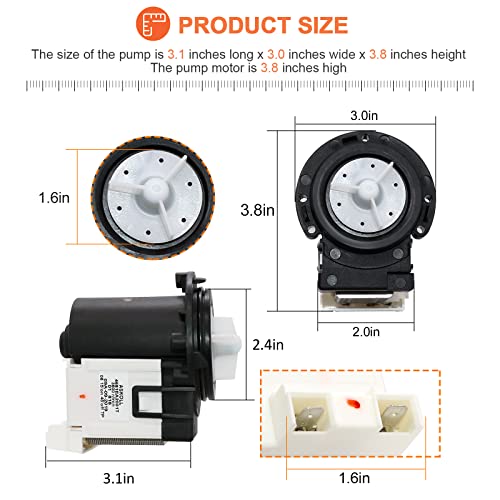 image for Beaquicy 4681EA2001T OEM Washer Drain Pump Motor Replacement for Kenmo
