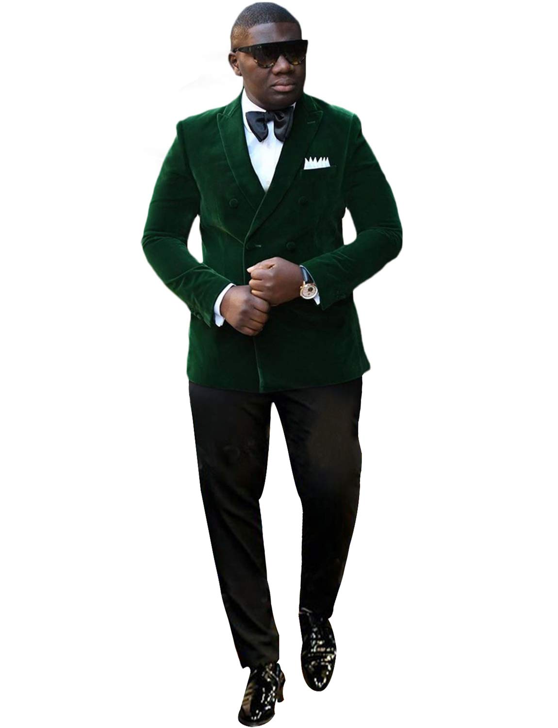 Uomo Doppiopetto Suit Velluto Pantaloni della Giacca Abiti da Sposa Smoking dello Sposo