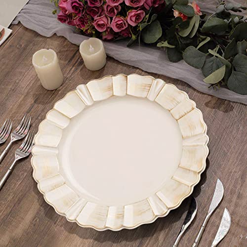 Platos desechables acrílicos beige 13" pack x6 miniatura 1