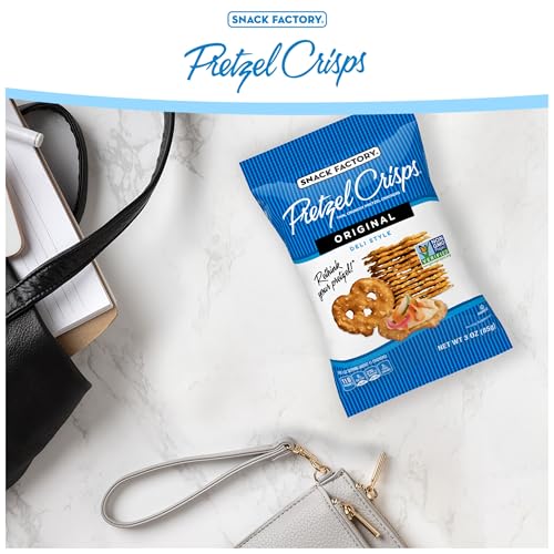 Image of Snack Factory Pretzel Crisps, Original, On-the-Go Bag, 3 Oz (Pack of 8)