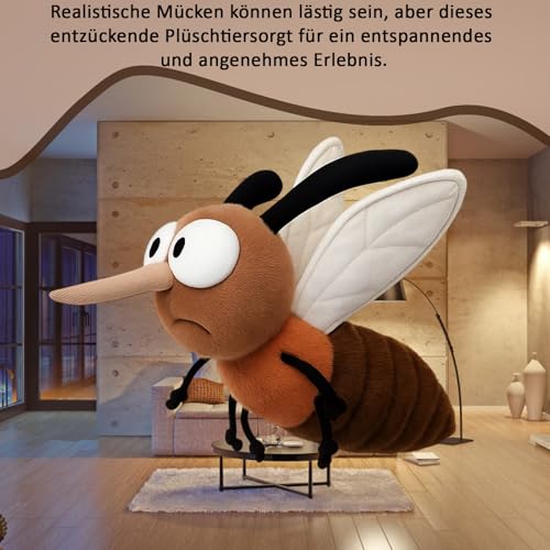 JcvPot Fluffy Fly Kuscheltier, Hässlich Und Süße Plüschmücke Für Erwachsene, 23 cm Großes Insekten-Kuscheltier, Lustiges Geschenk Für Freunde Und Kollegen, Einzigartiges Sammlerstück
