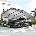 Mars Explo 12x20FT Heavy Duty Metal Carport Kit, Galvanized Permanent Shelter for Pickup Trucks, Tractors, RVs - Extra Sturdy Frame with Enhanced Anchoring System & Snow Load Capacity
