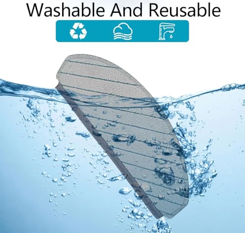 Image of 4 Pcs Replacement Mop Pads Compatible with Ecovacs DEEBOT N20, N30 and N30 Plus, Yeedi C12 Plus and C12 Pro Plus, Washable, Reusable Microfibre Cleaning Cloth