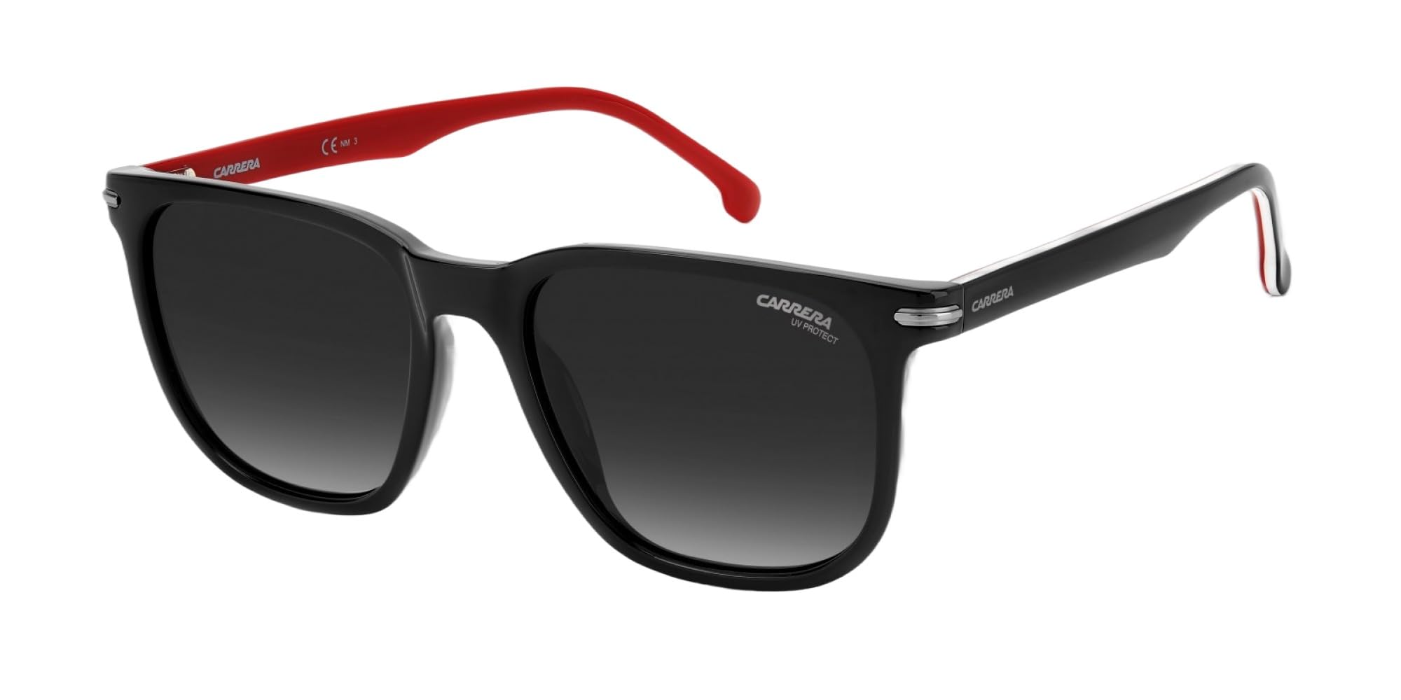 Carrera Unisex Black Sunglasses, 54 Mm, White/Grey Shaded Sunglasses