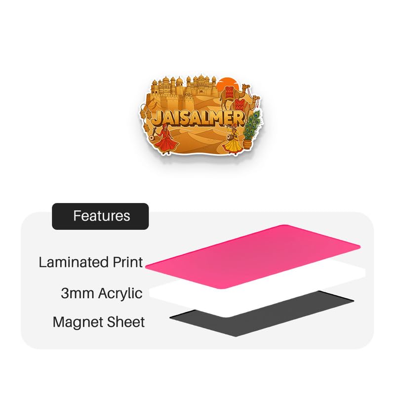 Image of Jaisalmer (1) Fridge Magnets, Glossy Finish, Stylish Magnet for Fridge, Wardrobe & Metal Surfaces