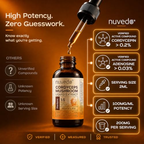 Image of Nuvedo Cordyceps Mushroom Liquid Extract | 50 mL | 1:5 Dual Extract