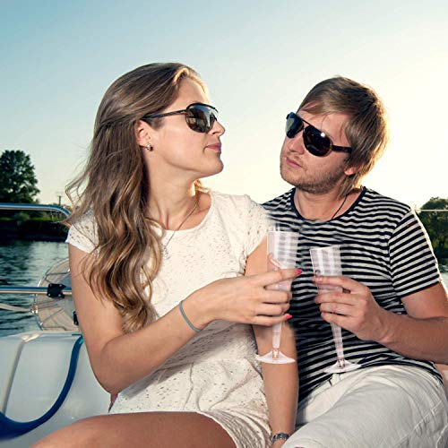 Lomofi Premium Plastic Champagne Flutes Disposable - 5.5 Oz 30 Pack | Rose Gold Glitter Cups Plastic Champagne Glasses For Wedding , Party Toasting, Cocktail Cups #TOP6