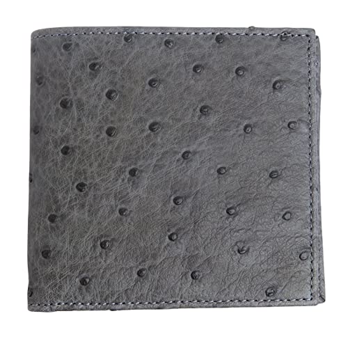 Generic Grey Genuine Ostrich Skin Leather Wallets, 3820, Medium
